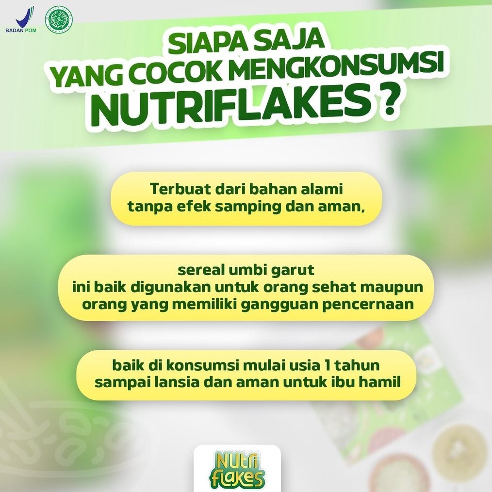 

Promo Spesial!! Nutriflakes Sereal Umbi Garut Atasi Asam Lambung 2 Box Premium
