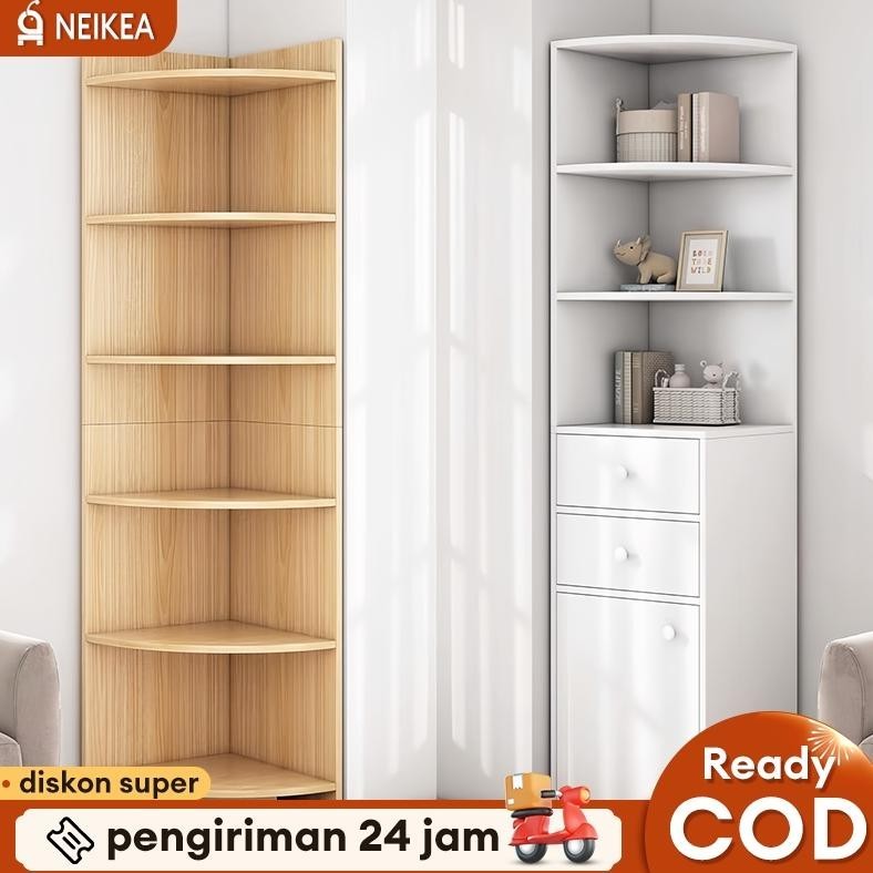 Rak Sudut Kayu Rak Penyimpanan Serbaguna Rak Multifungsi Minimalis Rak Buku Minimalis Murah Rak Buku