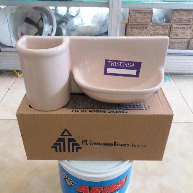 Tempat Sabun Keramik POLOS PINK Tempat Sabun Sikat Gigi Odol Keramik Tempel Tanam Tembok TRISENSA
