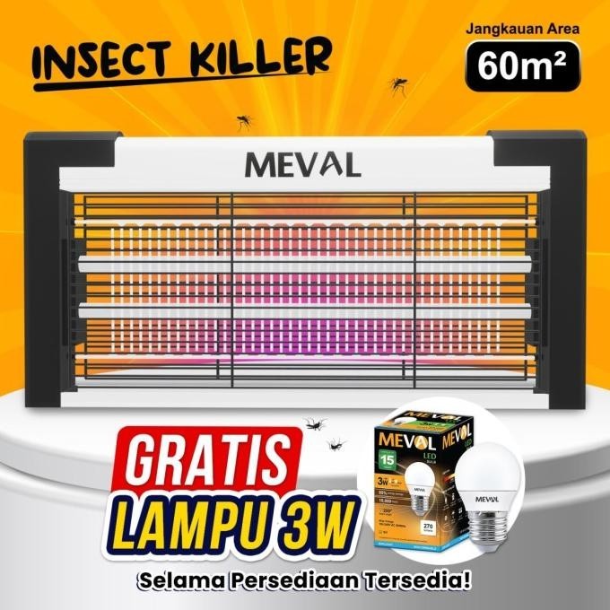 Meval Insect Killer Perangkap Nyamuk Serangga Lampu Uv 8 Watt