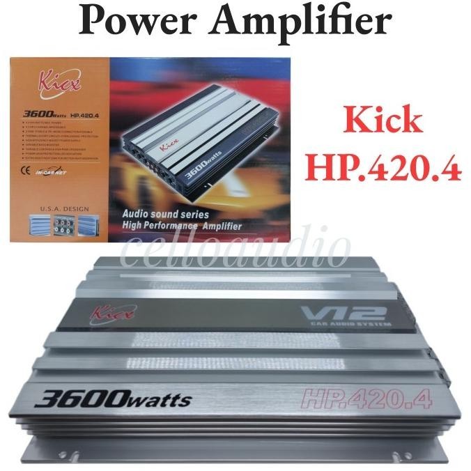 Power Amplifier 4 Channel Kick Hp 420.4 Audio Mobil Car