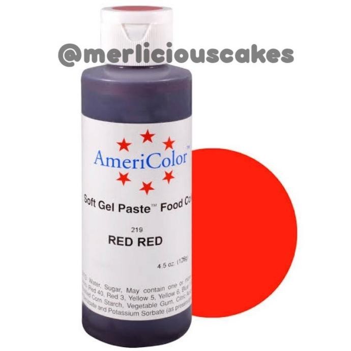 

Americolor Red Red Soft Gel Paste 4,5 Oz / 128 Gram