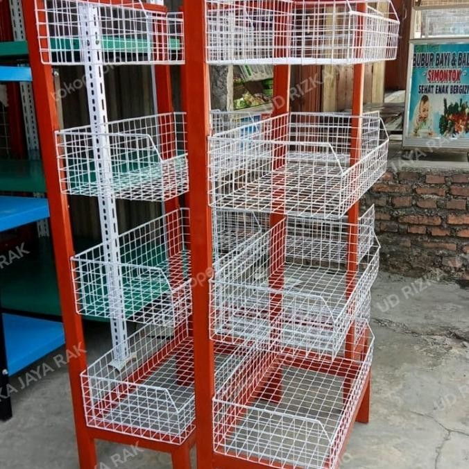 Rak ciki toko warung Chiki Snack serbaguna 4 susun murah