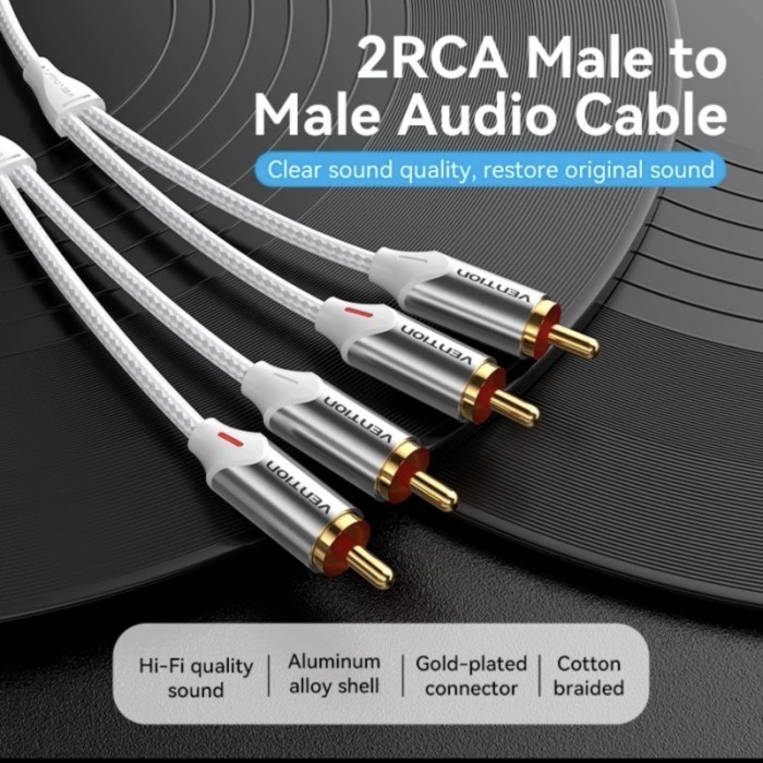 Kabel Rca Ke Av Panjang 10M 10 Meter 10Meter Vention Merah Putih Cable