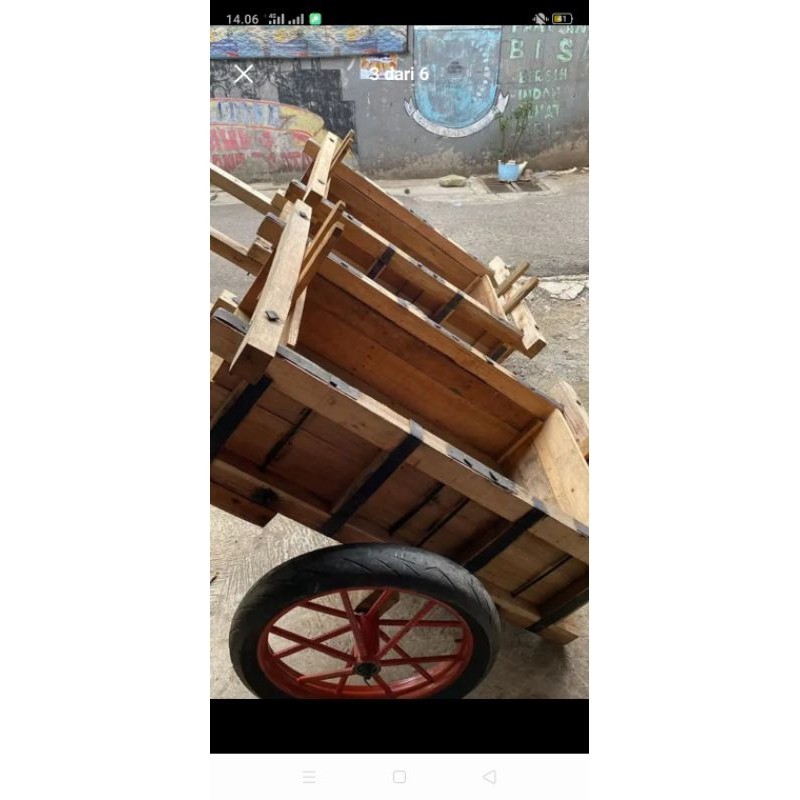 Originial Gerobak Kayu Ban Motor Asli