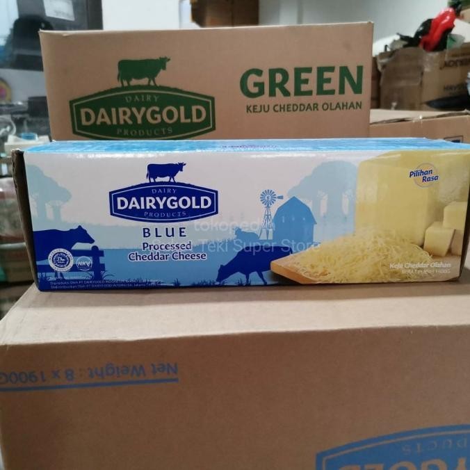 

Dairygold Blue Cheddar Cheese Dairy Gold Keju Premium 2kg