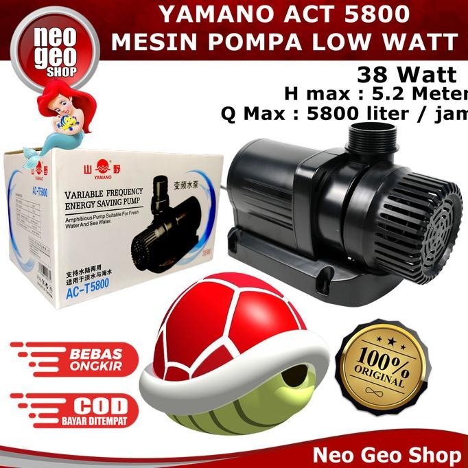 Yamano Act5800 Act T 5800 Ac T5800 Mesin Pompa Air Kolam Ikan Low Watt