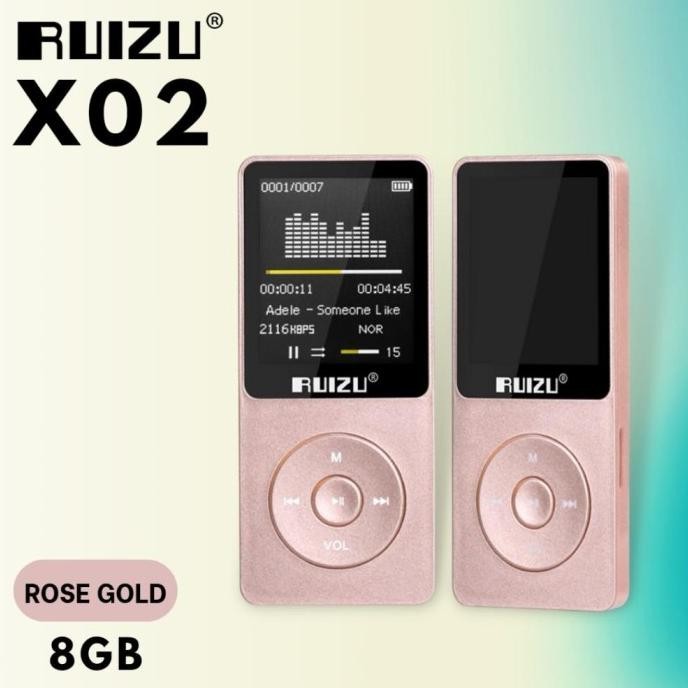 RUIZU X02 HIFI DAP MP3 DIGITAL AUDIO PLAYER RECORDER FM RADIO ORIGINAL 2807T