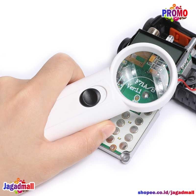 

Kaca Pembesar Handheld Magnifiying Glass Lup with 2 LED 35mm 8X