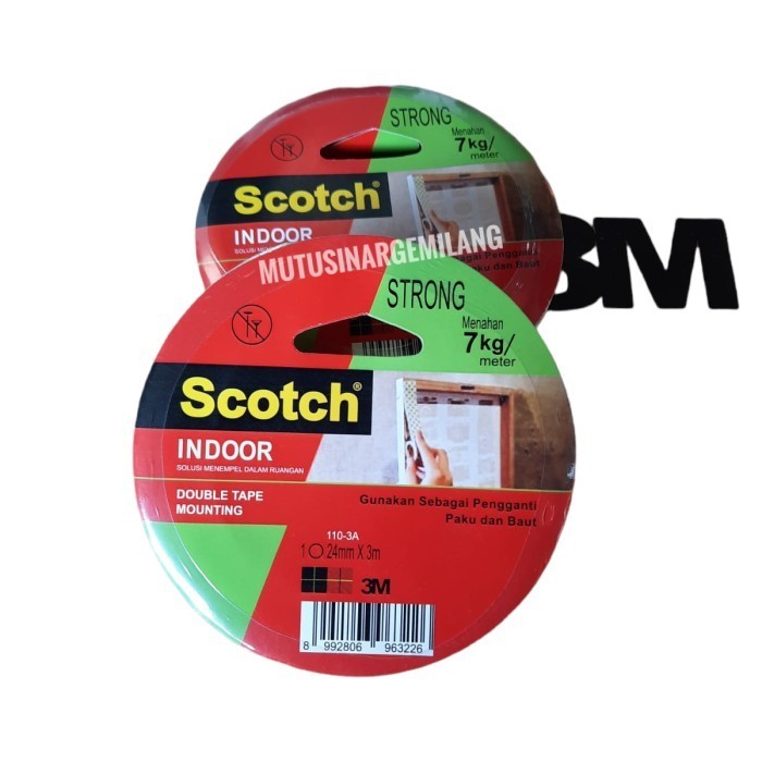 

3M Scotch Double Tape Mounting 110-3A 24Mm X 3M Original 7Kg1Mtr