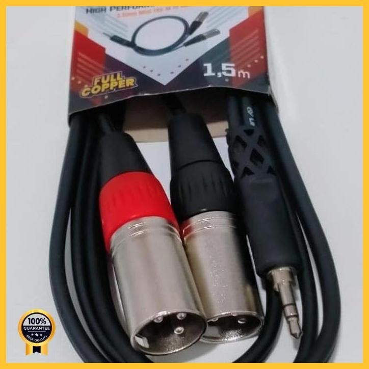 KABEL UNTUK MIXER KE HANDPHONE / 2 JEK CANON TO JEK MINI STEREO milla__77