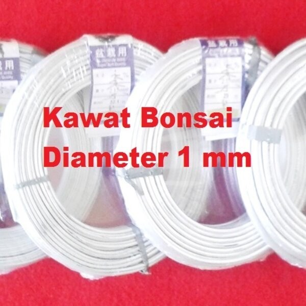 best seller] Kawat Bonsai Import Putih 1mm 1 mm Roll 1kg kg Meter Meteran Tanaman