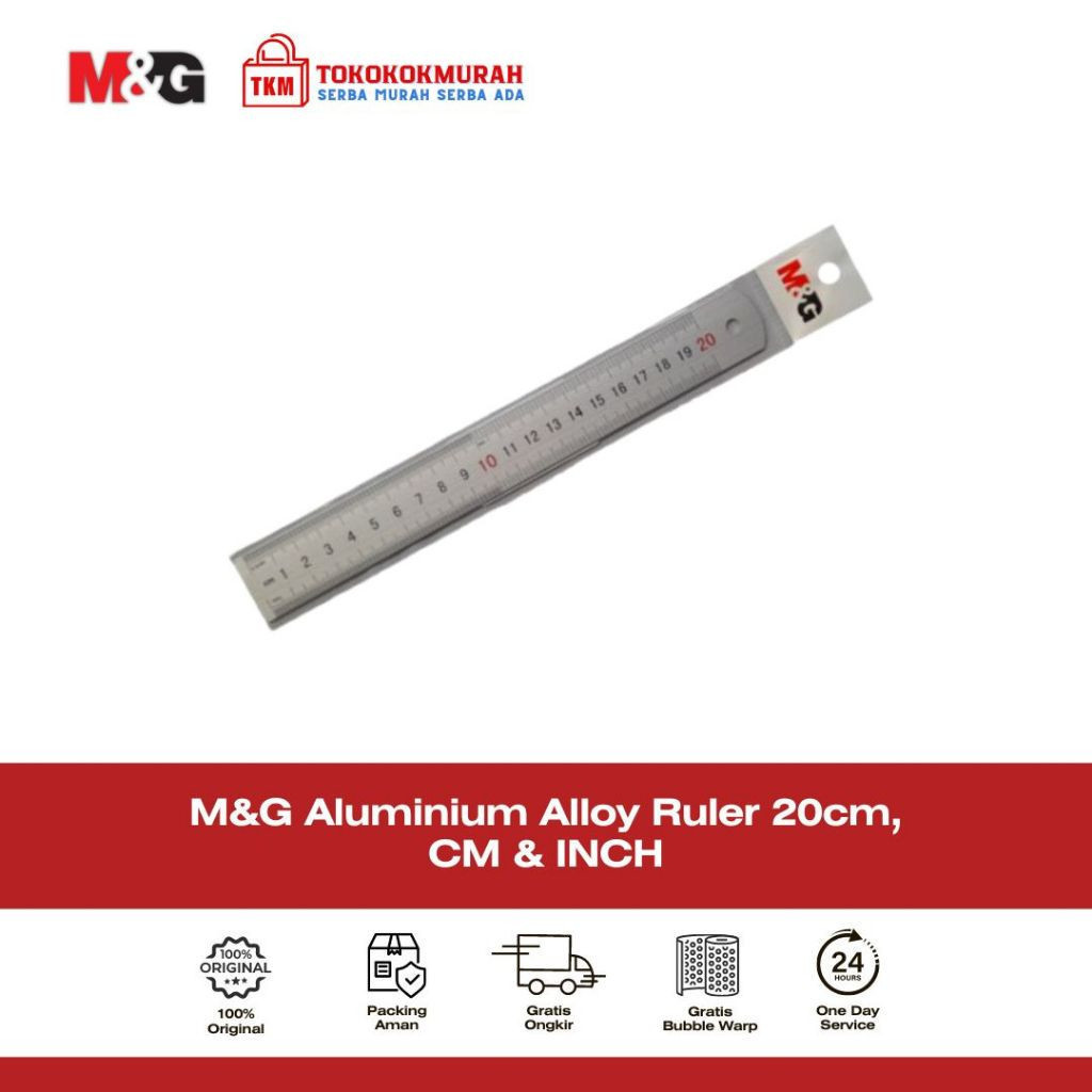 

M&G Aluminium Alloy Ruler 20cm, CM & INCH