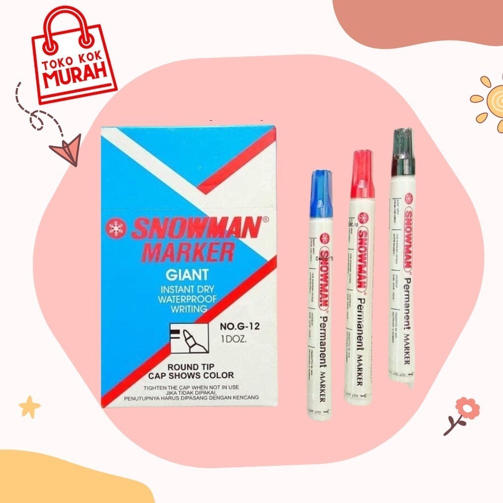

PERMANENT MARKER SNOWMAN G-12 BIRU/MERAH/HITAM PER PCS