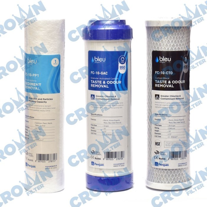 Paket Cartridge Filter Air Bleu 10"/ Pre Filter Mesin RO