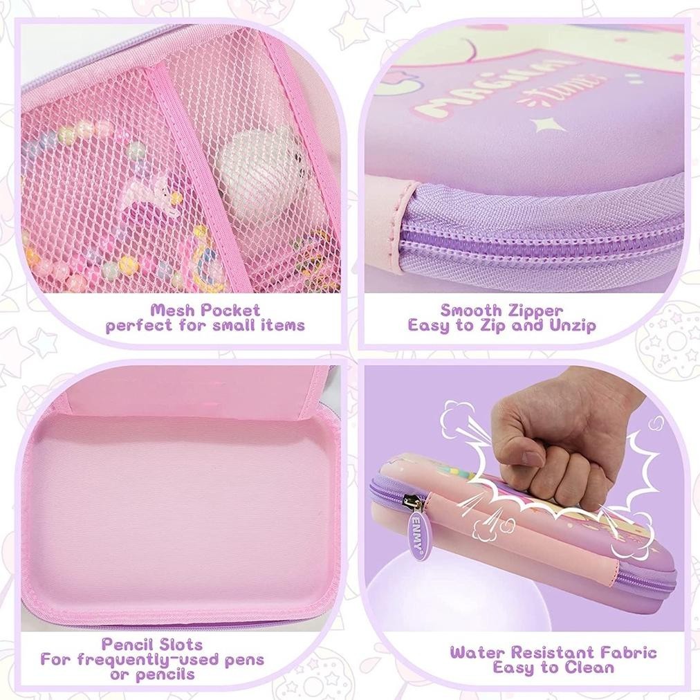 

Gh-6 3D Large-Capacity Pencil Bag Kawaii Pencil Case Unicorn Eva Waterproof Pencil Case With Lock Gift For Boys Girls School Stationery Supplies Promo Special