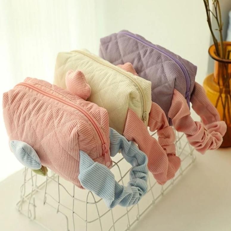 

Ex45 Pouch Make Up Aesthetic Warna Pastel Kotak Pensil Korduroy Motif Bunga Tulip Best Seller