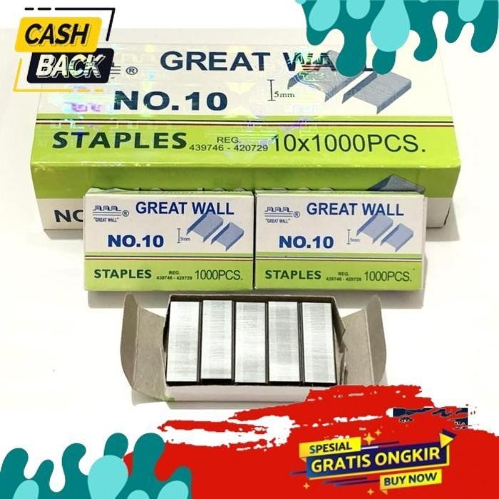 

DISCOUNT REFILL/ISI STAPLES GREATWALL NO 10 ORI (PAK)