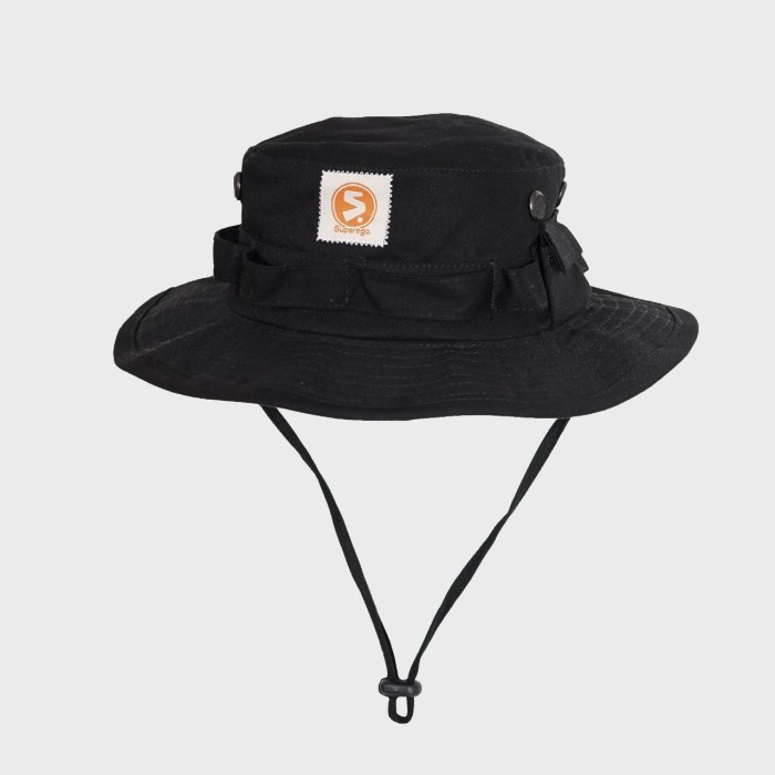 Topi Jungle Hat Topi Rimba Superego Black Woven