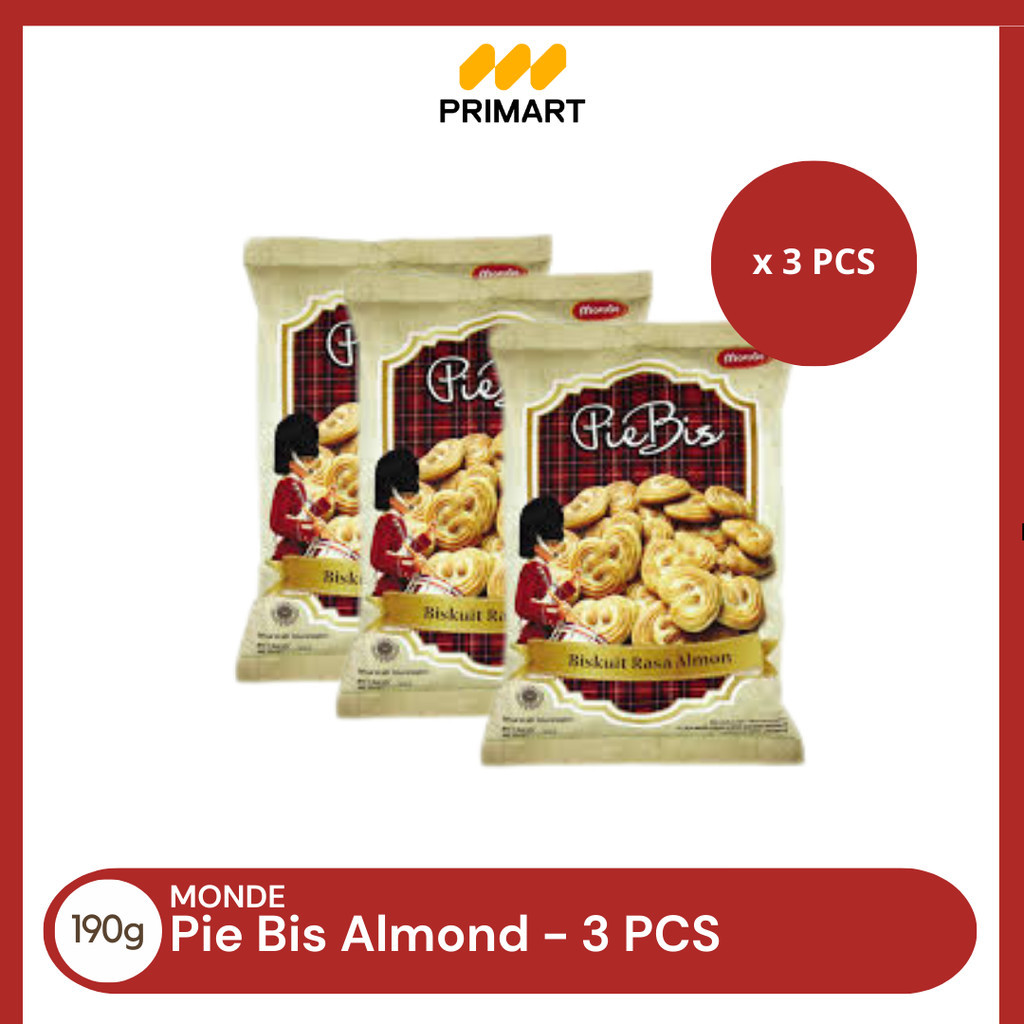 

Monde Pie Bis Biskuit Rasa Kacang Almond 190gr - 3 Pcs