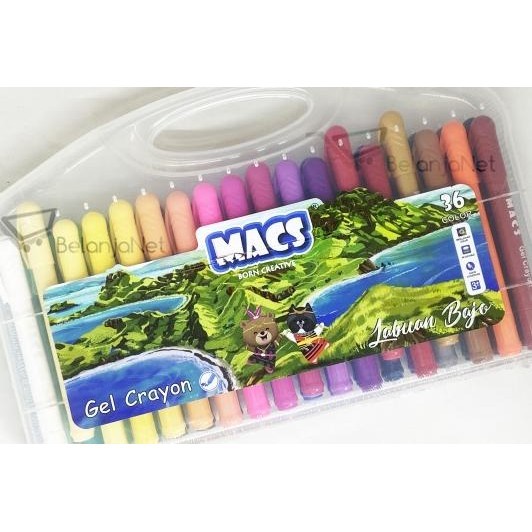

Gel Crayon | Silky Crayon | Krayon Macs 36 Warna Dapat Dicuci