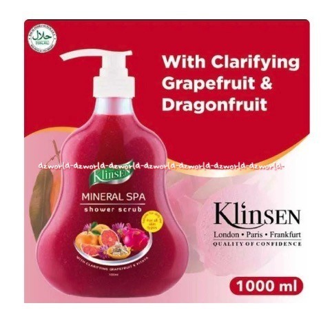Klinsen Mineral Spa Shower Scrub Klinsen Pink Grapefriut Pitaya 1000Ml