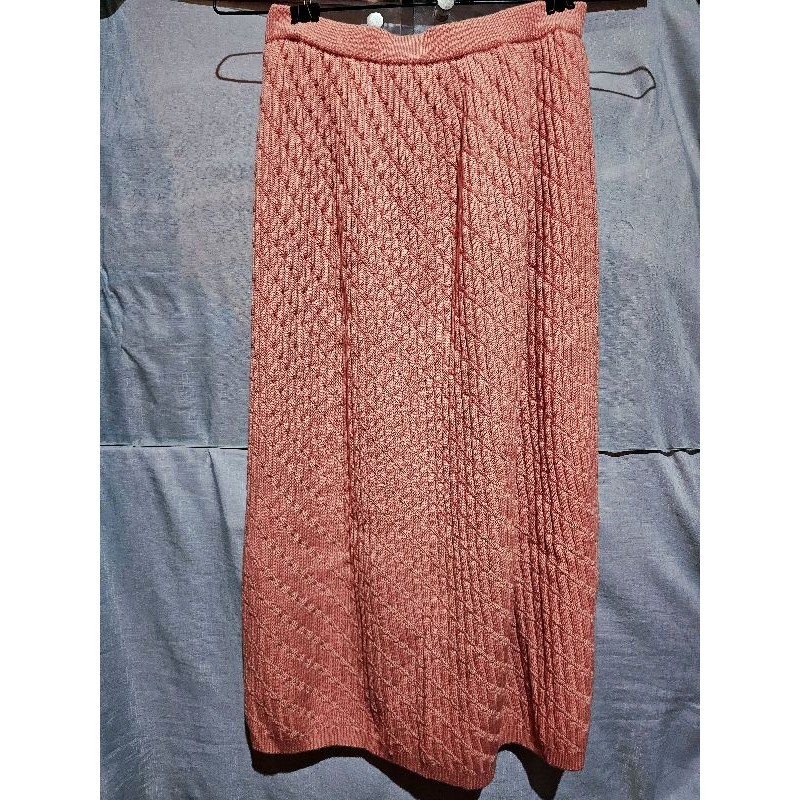 Rok Knit Rajut Midi Peach Pl