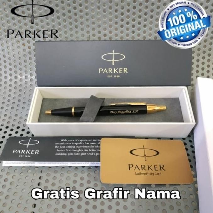 

Pulpen Mewah Parker Original Black Gold / Silver Gratis Grafir Nama