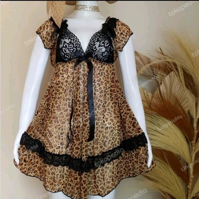 STOK TERBATAS BAJU TIDUR JUMBO LINGERIE ALL SIZE SEXY MOTIF MACAN LEOPARD