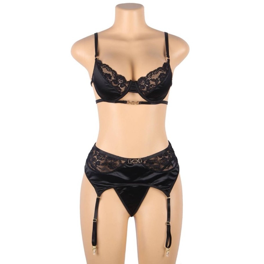 TERBATAS Lingerie Big Size Baju Tidur Sexy Jumbo Plus Size Garter Bra Set