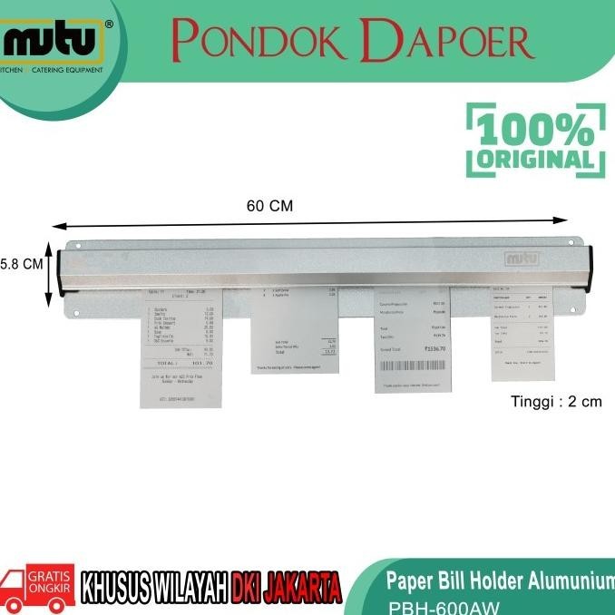 

Alumunium Bill Holder / Penjepit Menu Resto PBH-600AW Mutu