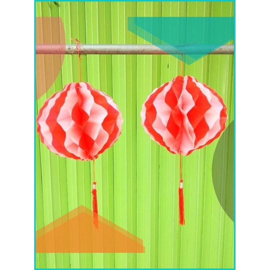 Grosir bendera Indonesia merah putih lampion kertas 15 cm dapat 2 pcs