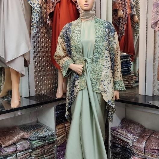Dress Outer Kirana Batik Ern Wanita Bahan Viscose X Armani Silk