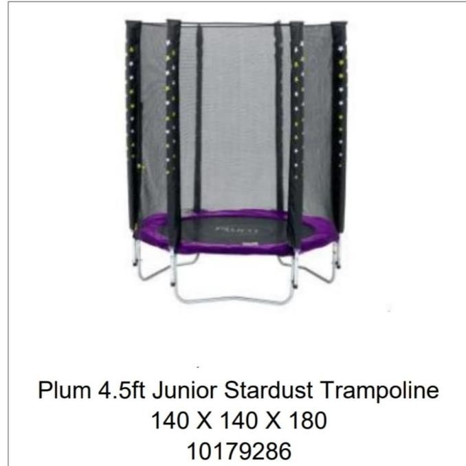 trampoline plum junior anak ( trampolin dengan jaring 4.5ft ) stardust