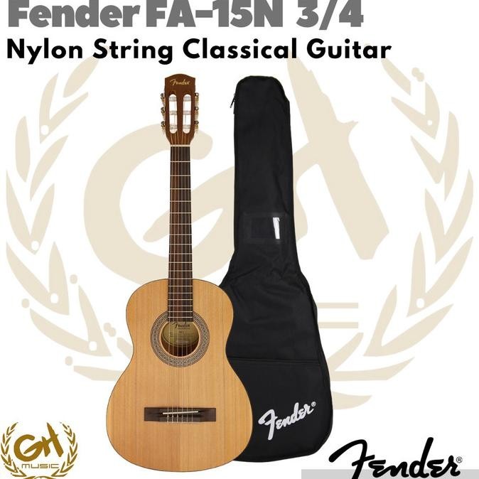 . Fender FA 15N 3/4 Size Nylon Classical Guitar | Gitar Klasik Nilon