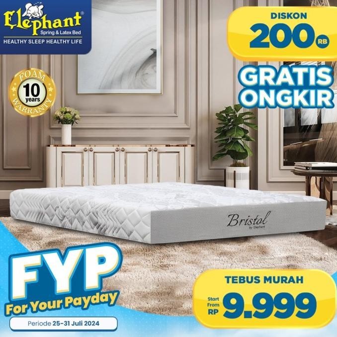 [CUSTOM BED] Elephant Springbed Kasur Bristol Tanpa Per / Matras Only ,