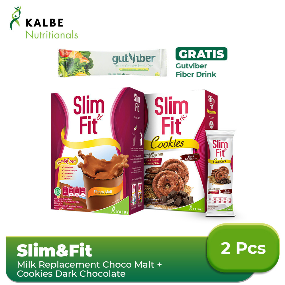 Slim&Fit Milk Choco + Slim&Fit Cookies Dark Chocolate Free GutViber