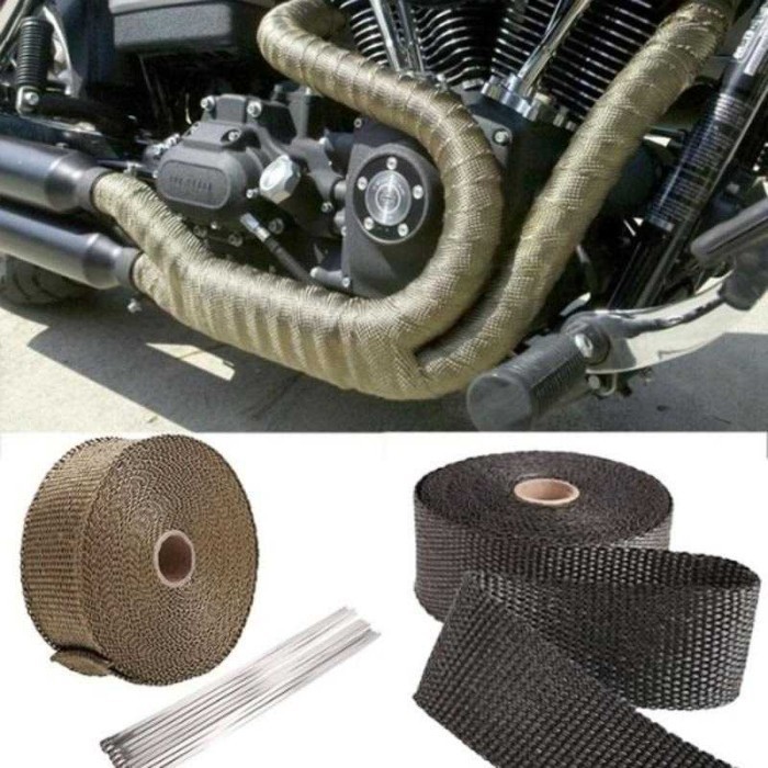 10 Meter Bungkus Pelindung Knalpot Pipa Kabel Mobil Motor Tahan Panas A9