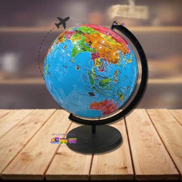 Siap Kirim Mainan Balon Tiup Globe Edukasi Geografis Anak - Peta Dunia Globe Set Sd83