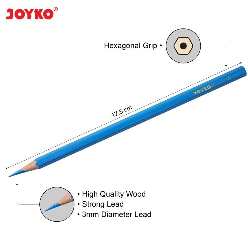 

8.8 Joyko Pensil Warna Superior Quality Color Pencils Hexagonal Grip 8.8