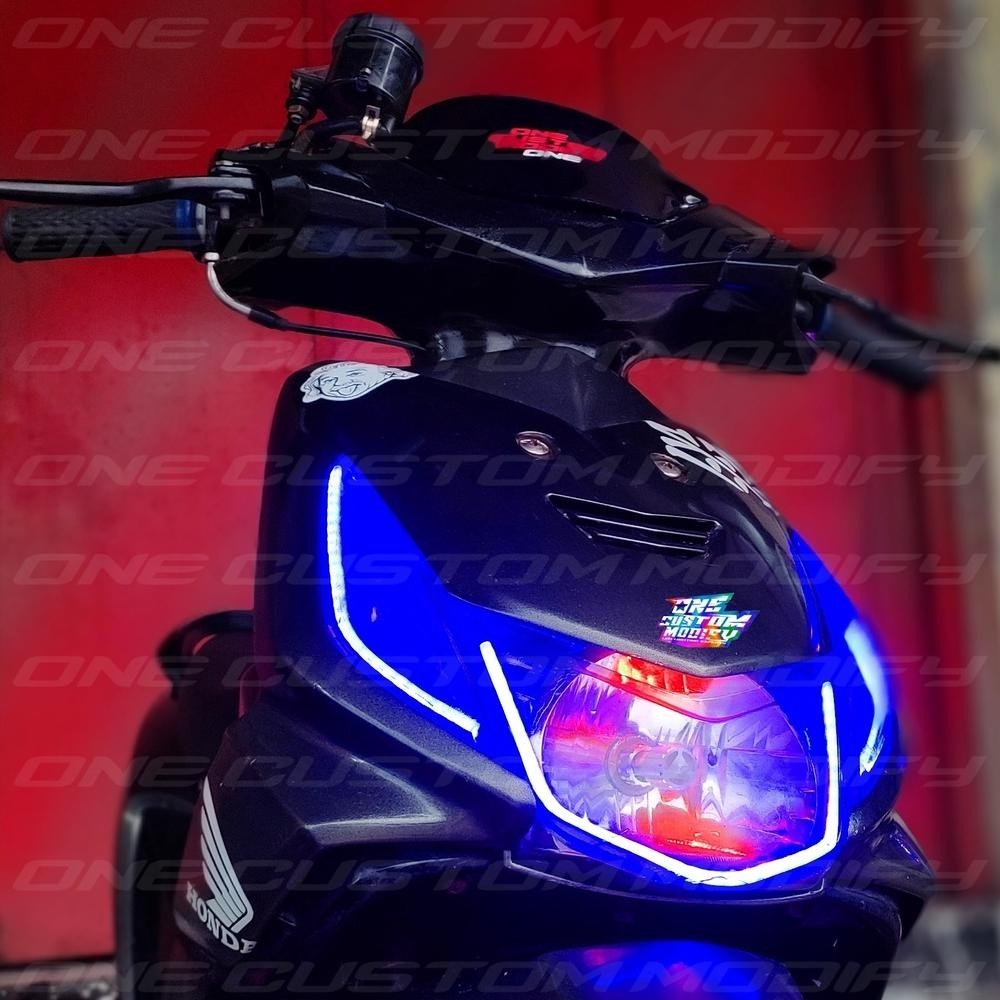 Keren Sepaket Lampu Alis Drl Beat Karbu Old Bonus Led Jelly Variasi Aksesoris Motor Beat Lis Depan B