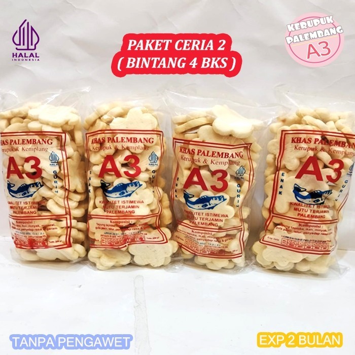 

CERIA 2 KEMPLANG BINTANG SUPER 250GR X 4 BUNGKUS ASLI PALEMBANG