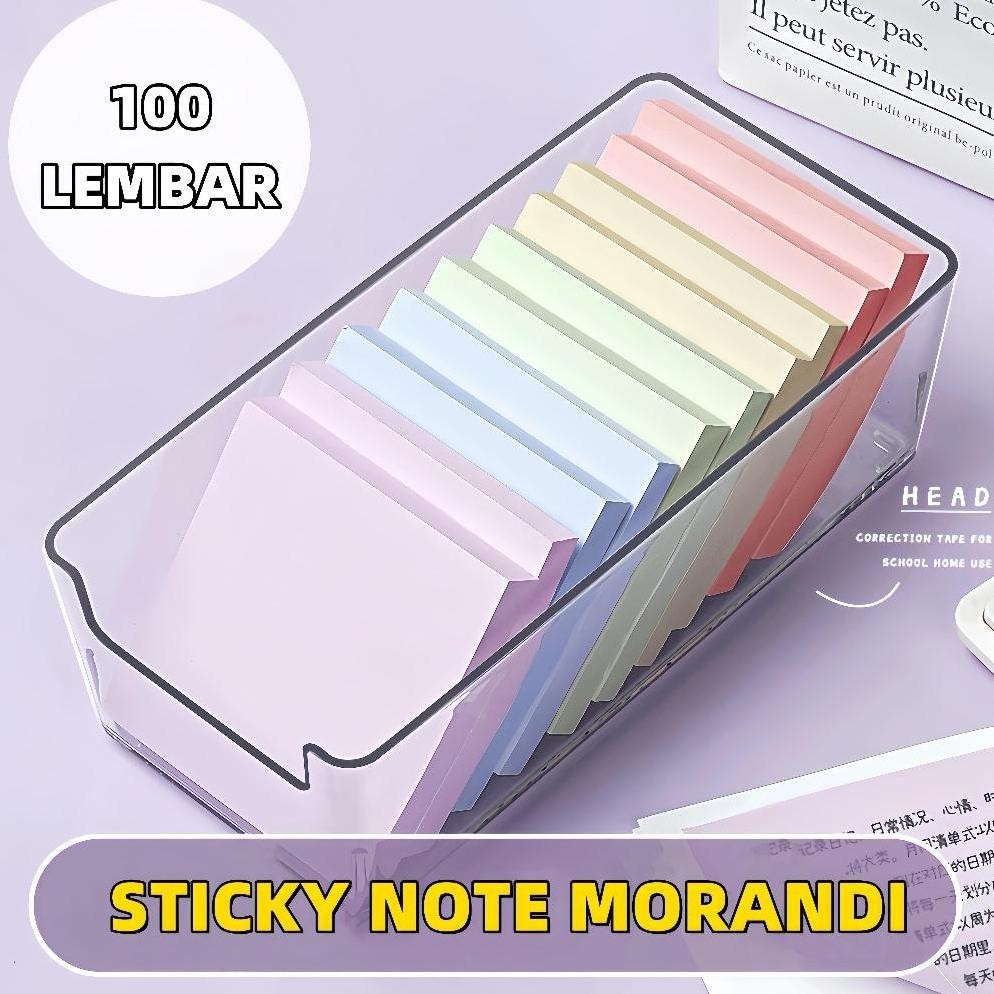 

Ez23 100 Lembar Morandi Color Sticky Note Memo Label Sticker Bookmark Warna-warni Note Pad Stationery Sekolah Office Supplies Viral