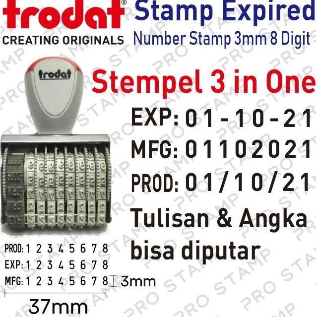 

Special Price!! Stempel Angka Kode Produksi / Expired 3Mm 8Digit 3 In One