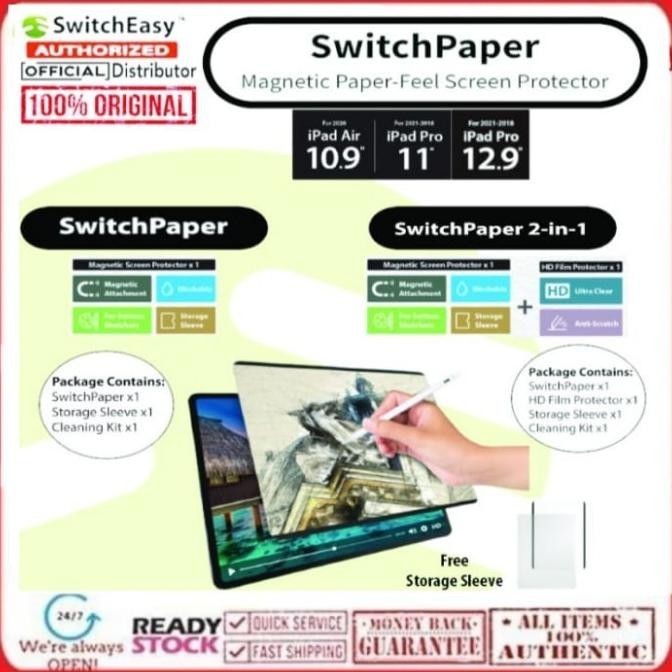 IPAD PRO 12.9 M1 2021 2018 SWITCHEASY PAPERLIKE SWITCHPAPER MAGNET 2807T