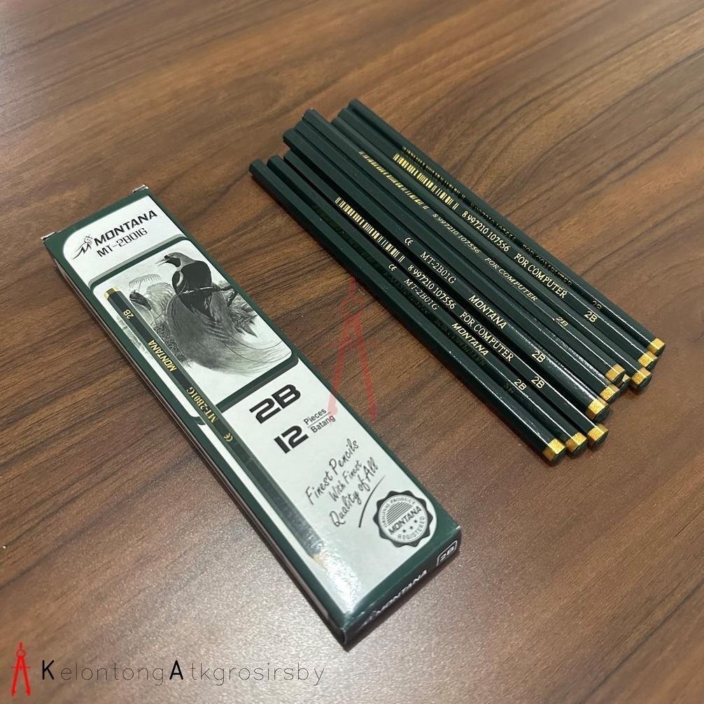 

df-7 Pencil / Pensil 2B (12pcs) M2000 / Montana Hijau Viral