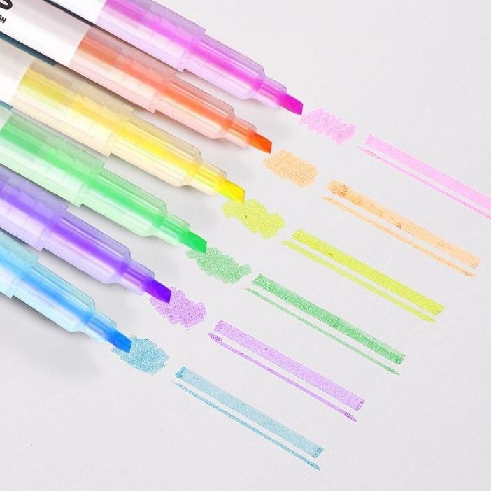 

hj-64 [READY] Aimilo Stabilo Pastel 1 Set Highlighter 2 Sisi 6 PCS Hemat