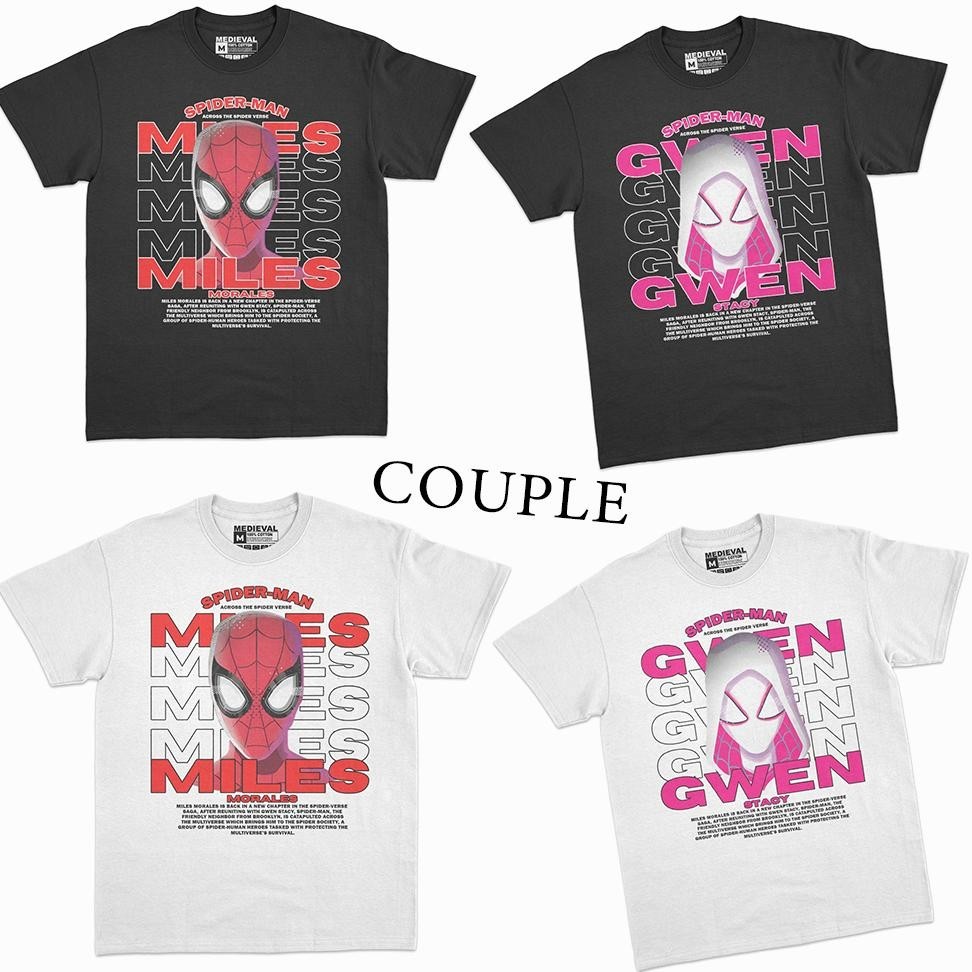 Terbaru Kaos Baju Couple Gwen Miles Z2 Spiderman Kaos Couple Kaos