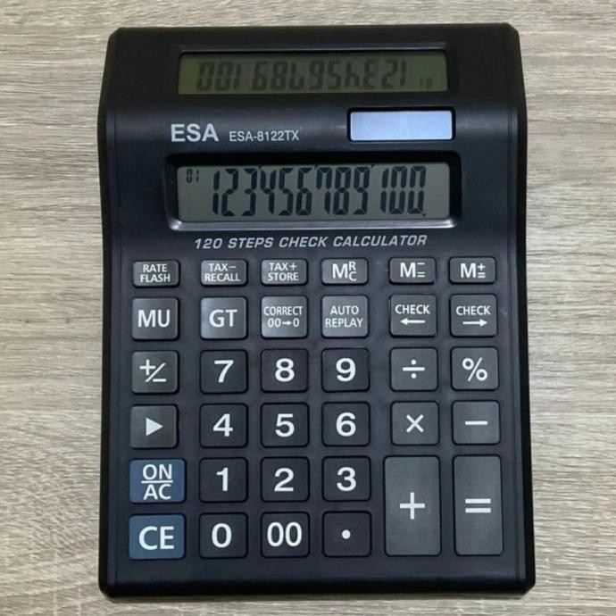

ESA-8122TX 12 Digit CALCULATOR 2 LAYAR LCD - Kalkulator Kasir 8122 TX