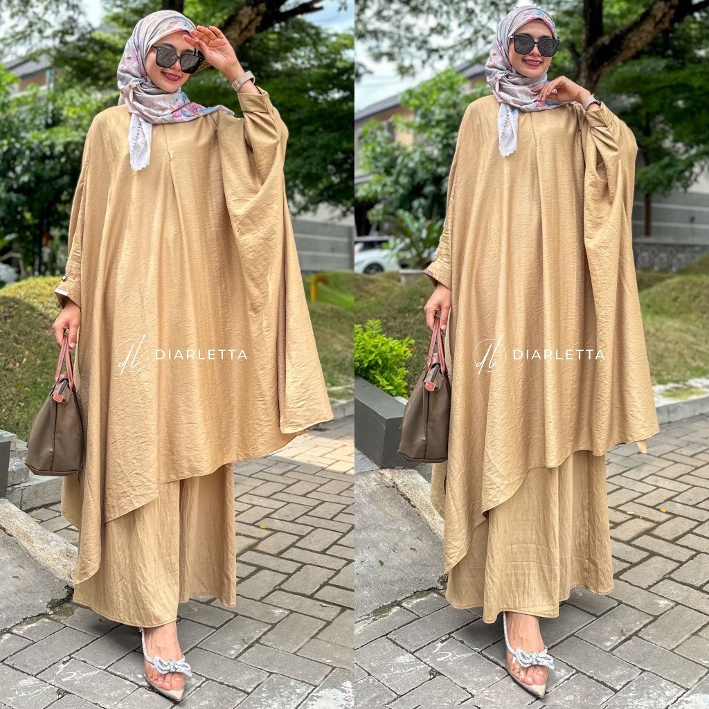 Gamis Muslim Modern // Haliza Set Rok Abaya Malayu Jumbo Set Melayu Viral Polo Linen BY DIARLETTA